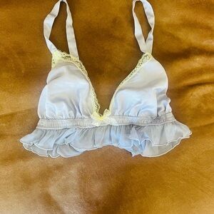 Jacob Light Blue Ruffle Lace Bralette - Women's Intimates size Small